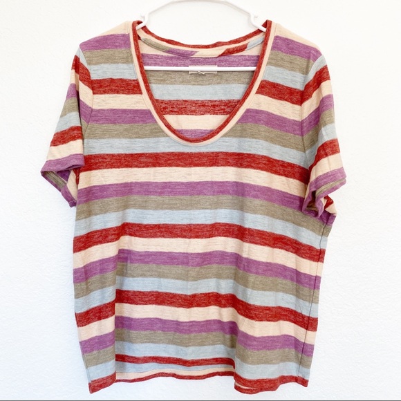 Madewell Tops - Madewell | Alto Scoop Tee in Granda Stripe